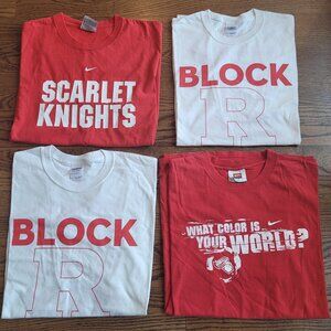 Lot of 4 Rutgers Short Sleeve Tee Shirts 3 are XL one is L Collection Vintage